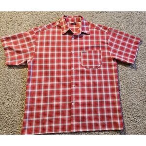 Vintage CalTop Shirt Mens 3XL Red White Plaid Button Up Casual Y2K 90s Pocket